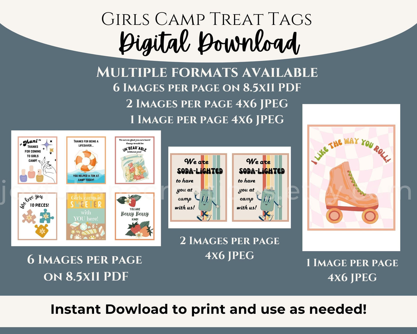 LDS Girls Camp Treat Tags - 18 Printable Designs - Digital Download