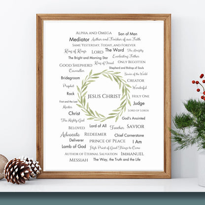 Names of Christ Printable - Christian Wall Art & Christmas Gift