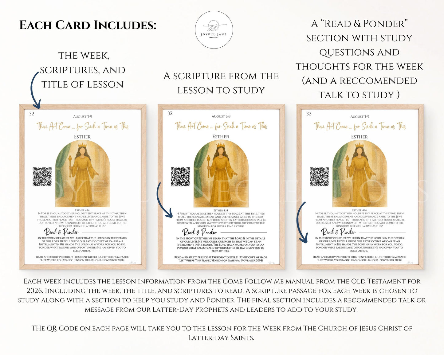 2026 Come Follow Me Old Testament Study Cards - LDS Weekly Scripture Printables