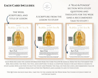 2026 Come Follow Me Old Testament Study Cards - LDS Weekly Scripture Printables