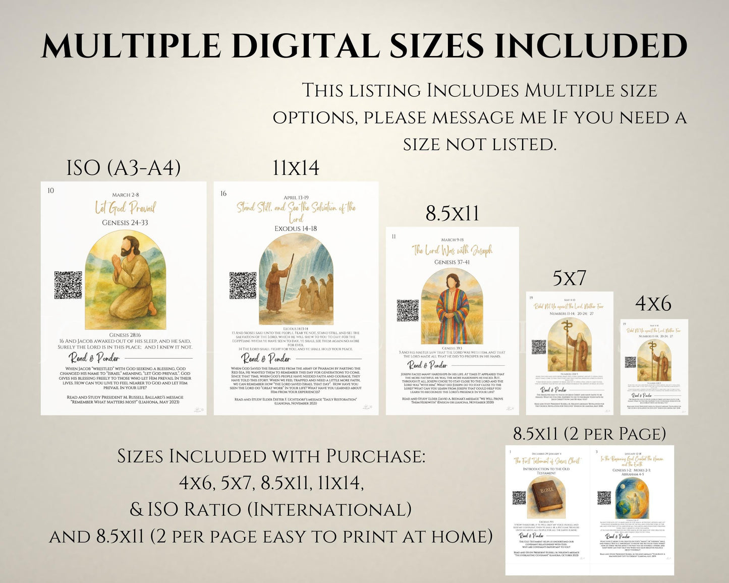 2026 Come Follow Me Old Testament Study Cards - LDS Weekly Scripture Printables