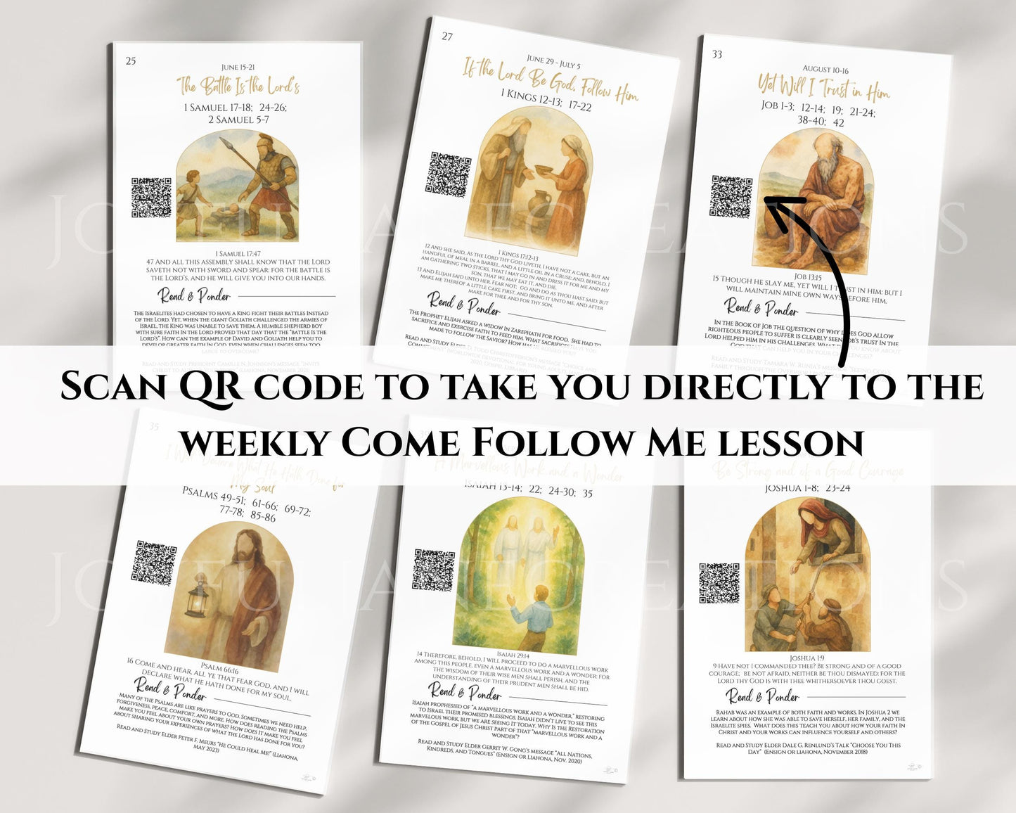 2026 Come Follow Me Old Testament Study Cards - LDS Weekly Scripture Printables