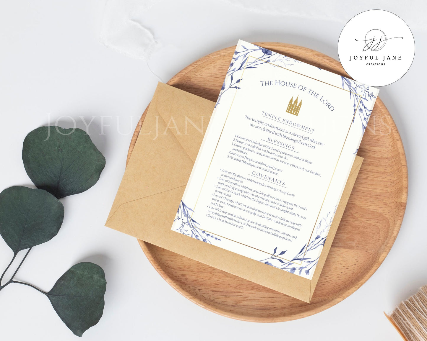 LDS Temple Covenants & Blessings Printable - Missionary & Wedding Gift
