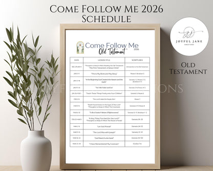 Come Follow Me 2026 Old Testament Schedule - LDS Sunday School Reading Chart
