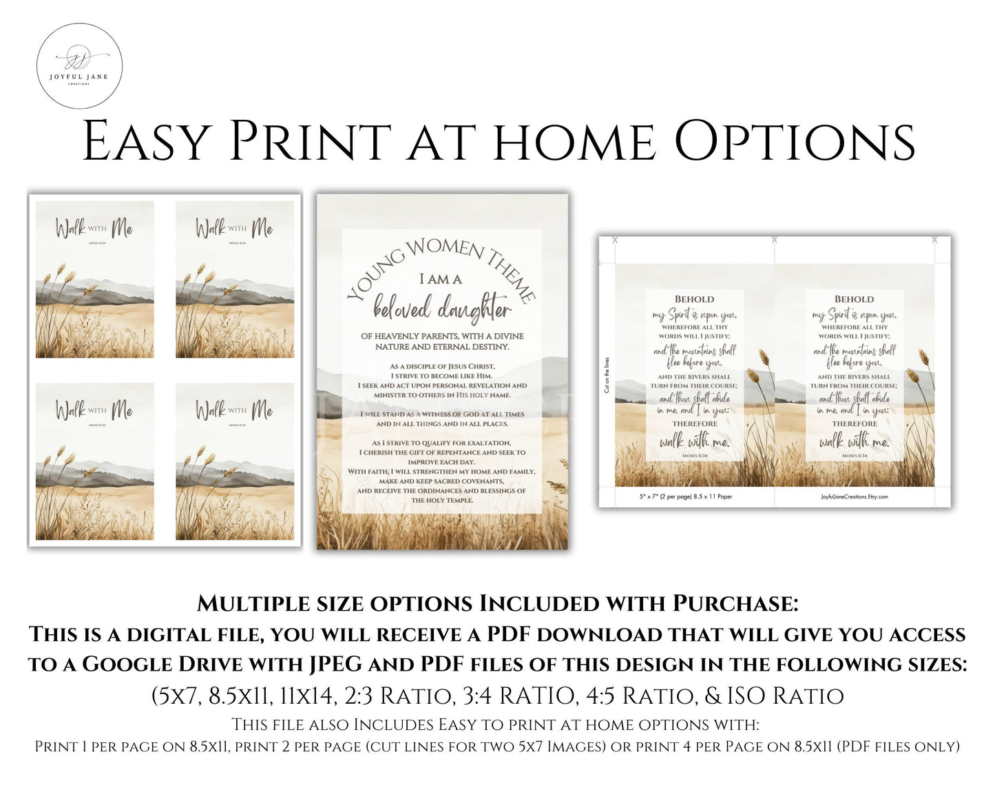 2026 LDS Youth Theme Bundle - "Walk with Me" Moses 6:34 - 3 Design Set