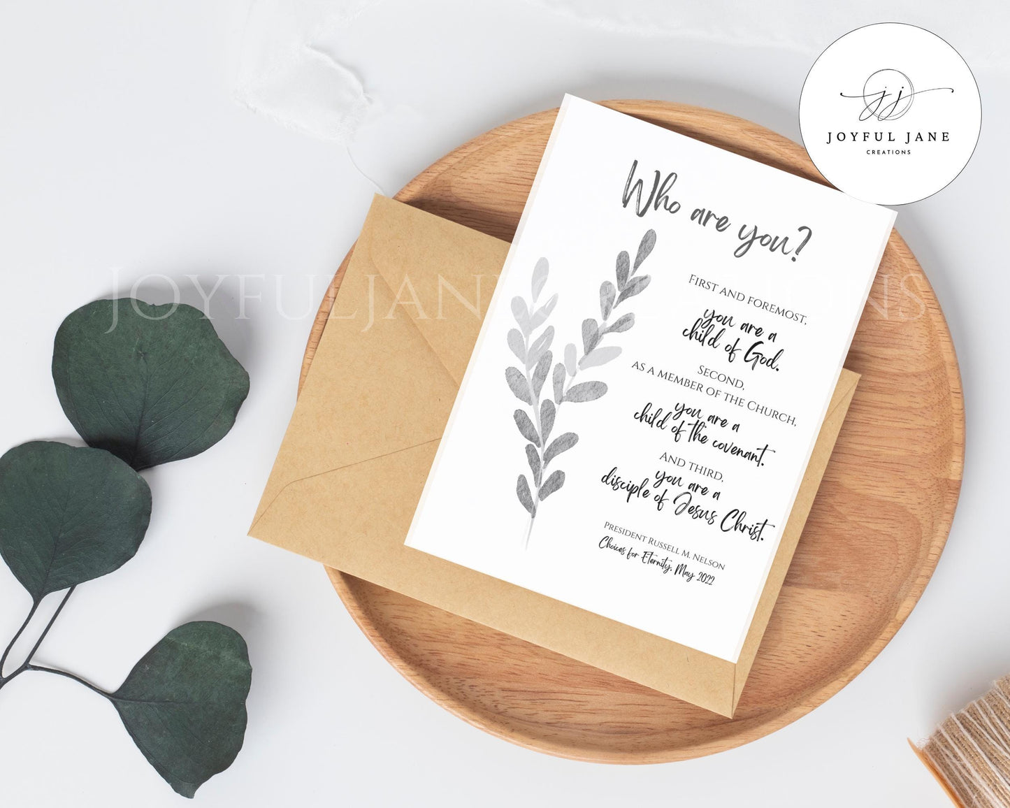 President Russell M. Nelson Quote - "Choices for Eternity" 3 Identities Printable - Digital Download
