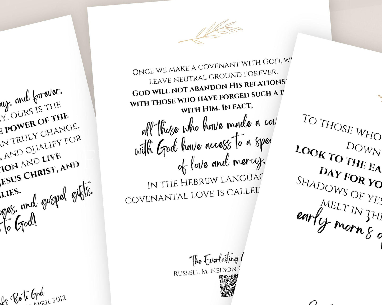 President Russell M. Nelson - 50 Printable Quote Cards with QR Codes - Digital Download