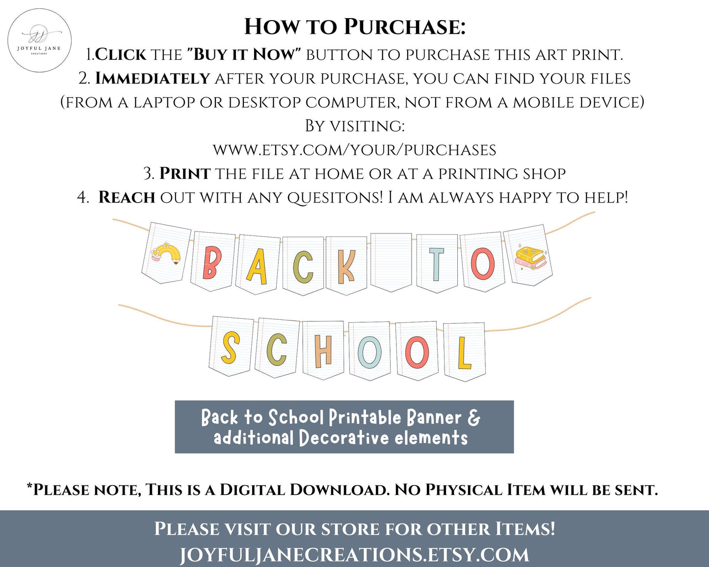 DIY Printable Banner Kit - Back to School