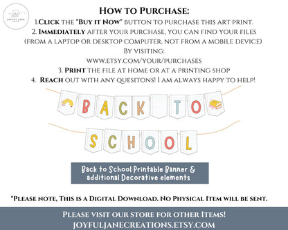 DIY Printable Banner Kit - Back to School