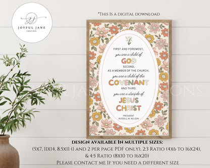 "Choices for Eternity" Russell M. Nelson Quote - 3 Identities LDS Youth Printable