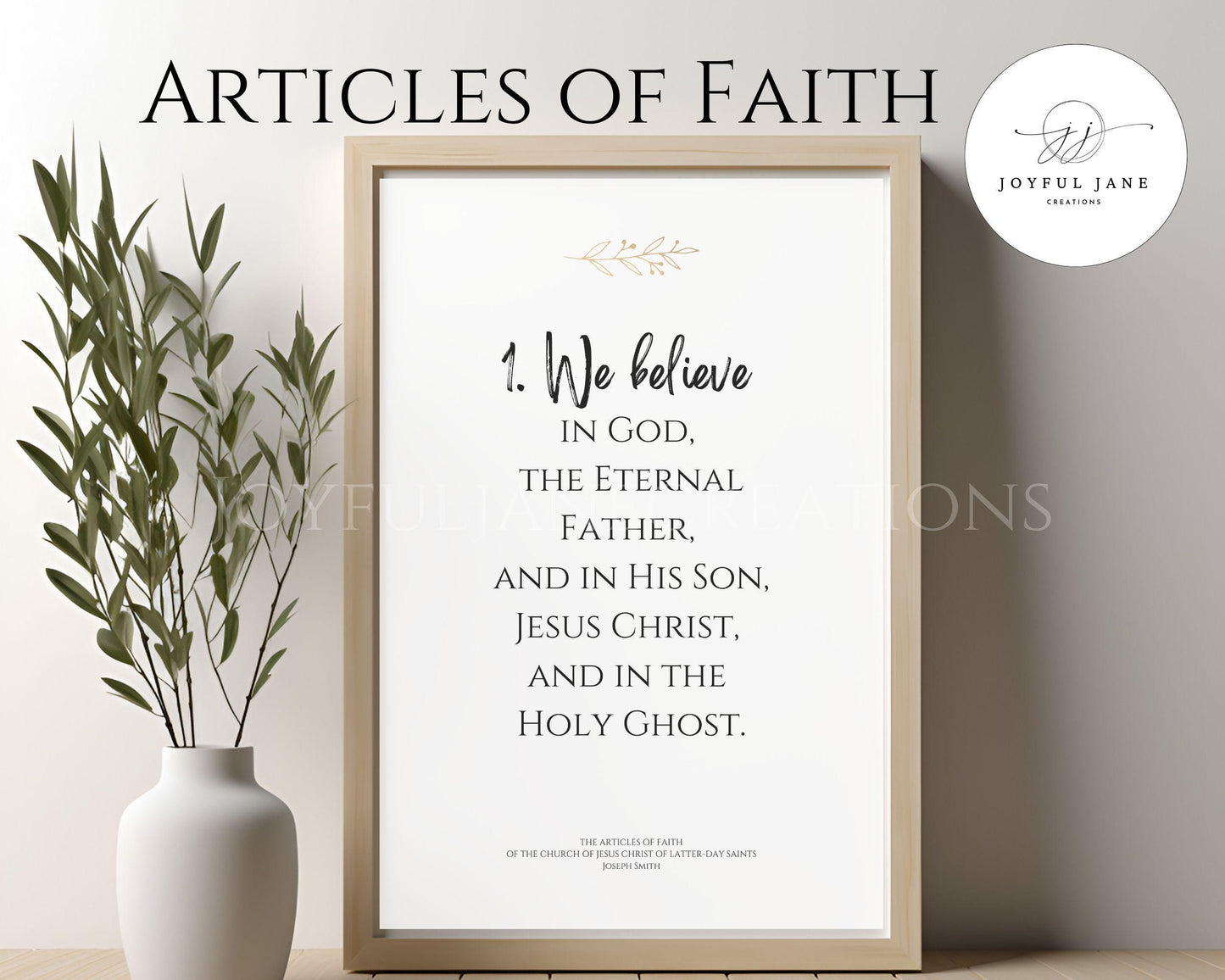 LDS Articles of Faith Printable Posters - 13 Individual Prints for Primary & Home