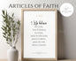 LDS Articles of Faith Printable Posters - 13 Individual Prints for Primary & Home