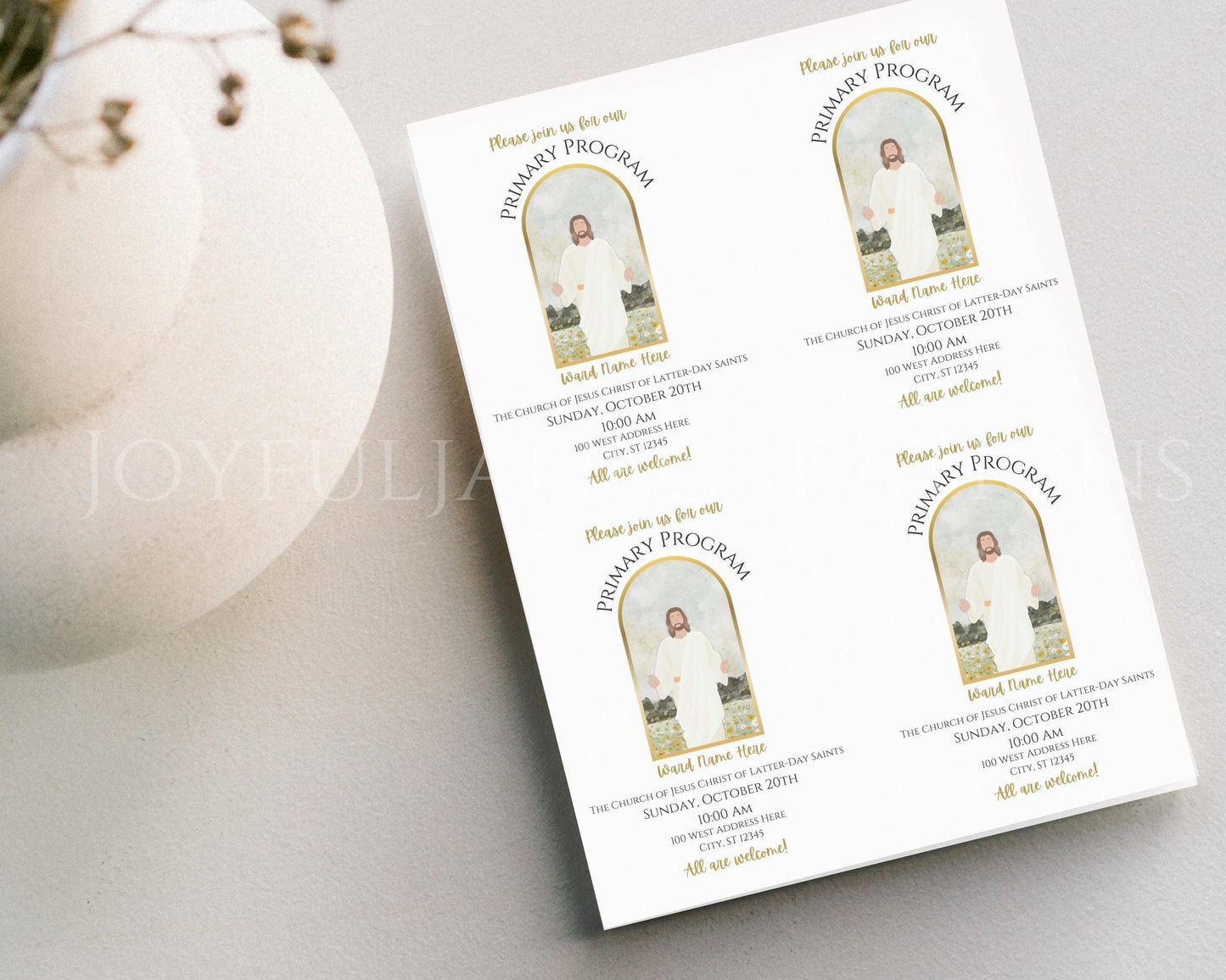 LDS Primary Program Invitation - Customizable Canva Template with Mobile Invite