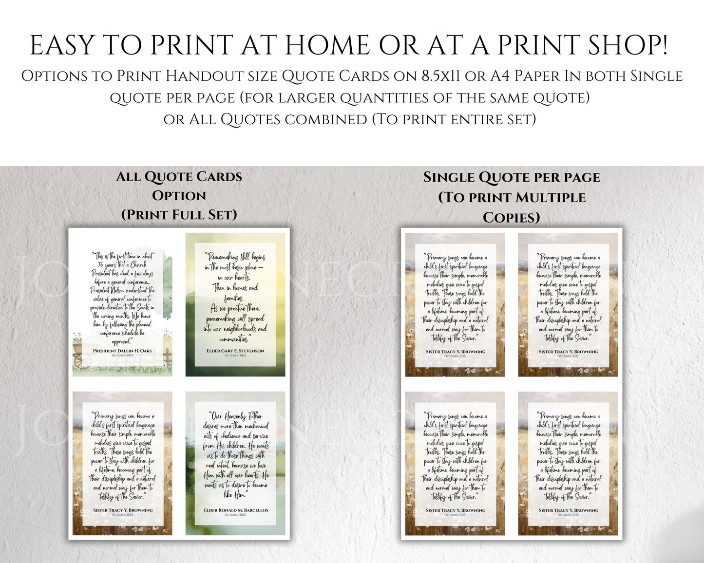 October 2025 General Conference Quote Cards - 34 Printable Quotes for Study & Lessons