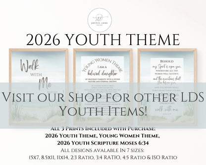 2026 LDS Youth Theme Coloring Page - "Walk with Me" Moses 6:34