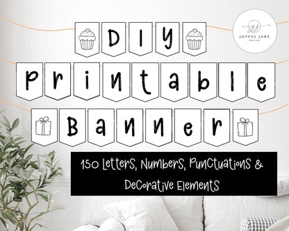 DIY Custom Banner Printable - 150 Elements for Parties, Events & Bulletin Boards