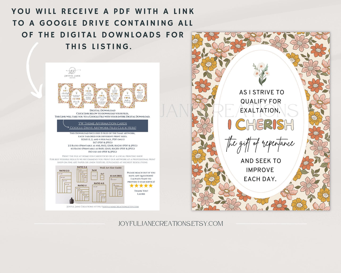 LDS Young Women Theme Affirmation Cards - "I Am a Disciple of Jesus Christ" Printable Set