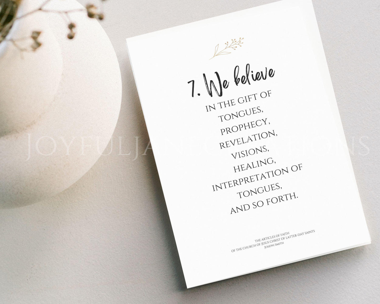 LDS Articles of Faith Printable Posters - 13 Individual Prints for Primary & Home