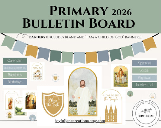 2026 Primary Bulletin Board Kit - Old Testament Come Follow Me LDS Printables