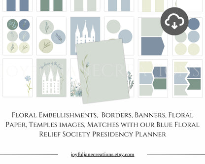 LDS Relief Society Bulletin Board Kit - Editable Banners, Quotes & Birthday Lists