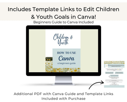 LDS Children & Youth SIPS Goal Sheet - Luke 2:52 Printable with Editable Canva Template