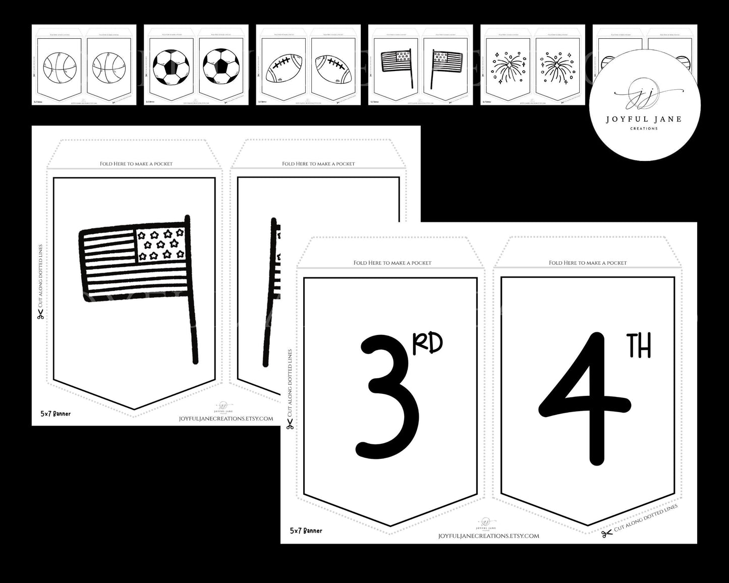 DIY Custom Banner Printable - 150 Elements for Parties, Events & Bulletin Boards