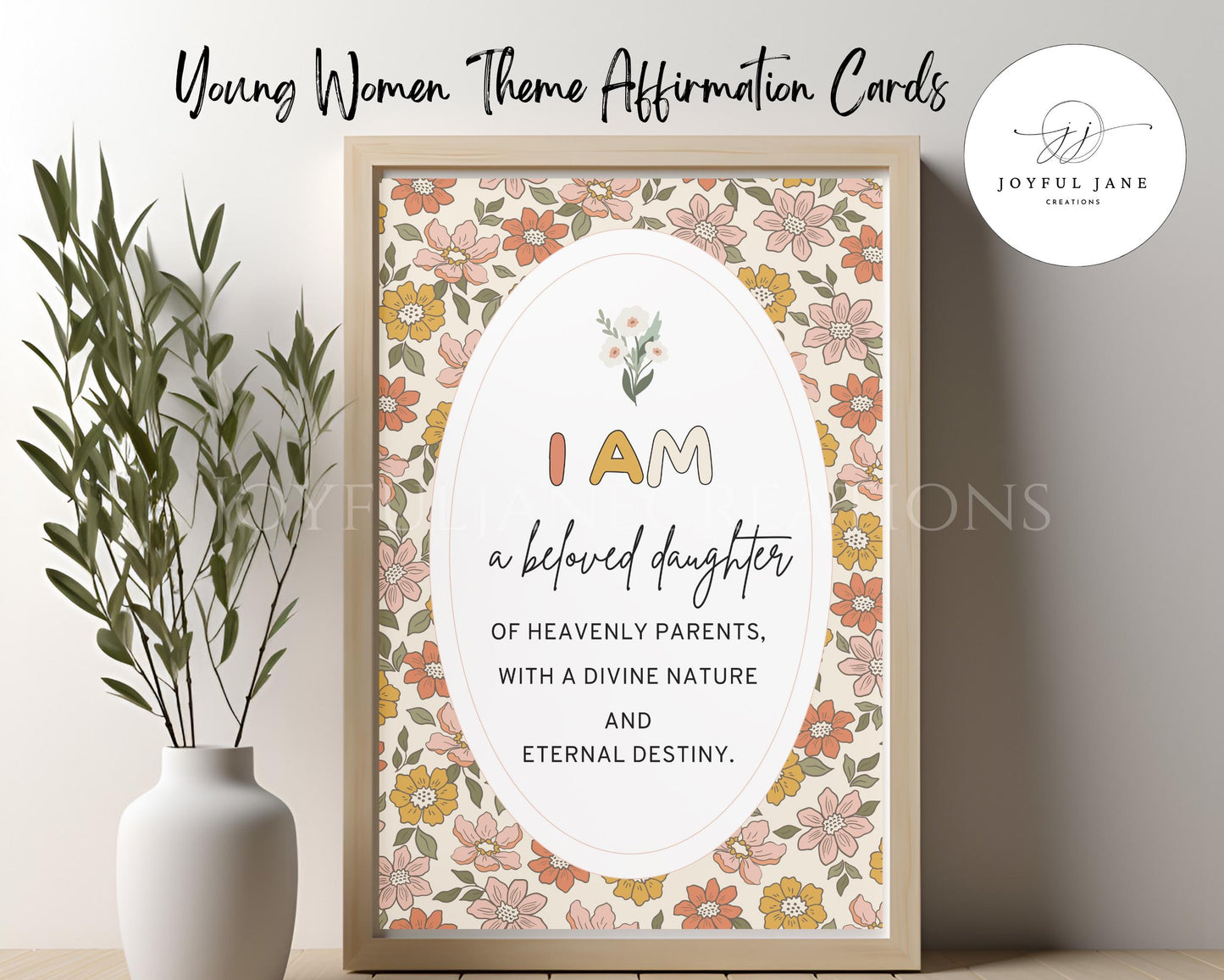 LDS Young Women Theme Affirmation Cards - "I Am a Disciple of Jesus Christ" Printable Set