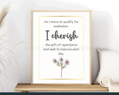 LDS Young Women Theme Affirmation Cards - "I Am a Disciple of Jesus Christ" Printable Set