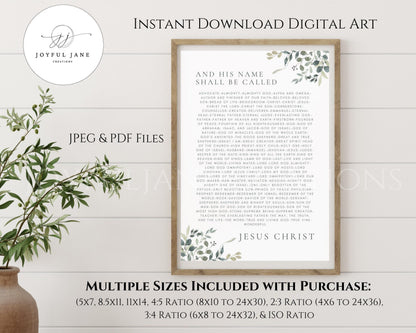 Names of Christ Printable Set - Christian Devotion Cards & Wall Art