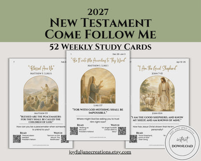 2027 Come Follow Me New Testament Printable Scripture Cards – LDS Weekly Study Cards