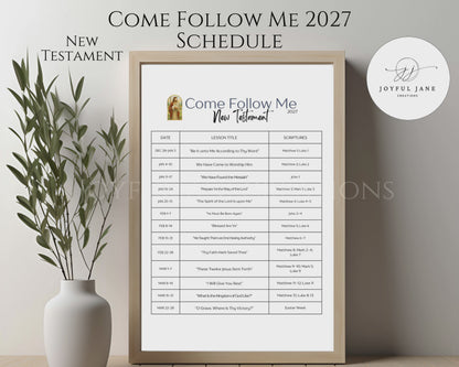 Come Follow Me Schedule 2027 – New Testament Printable | Digital Download