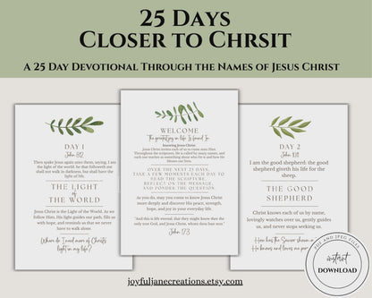 25 Days Closer to Christ – Printable Devotional Cards | Digital Download